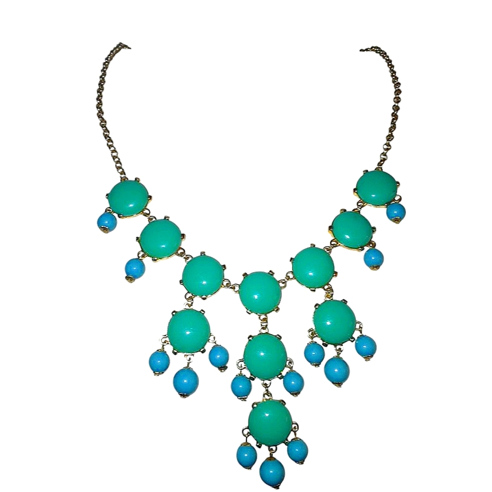 Chic Green and Blue Statement Necklace